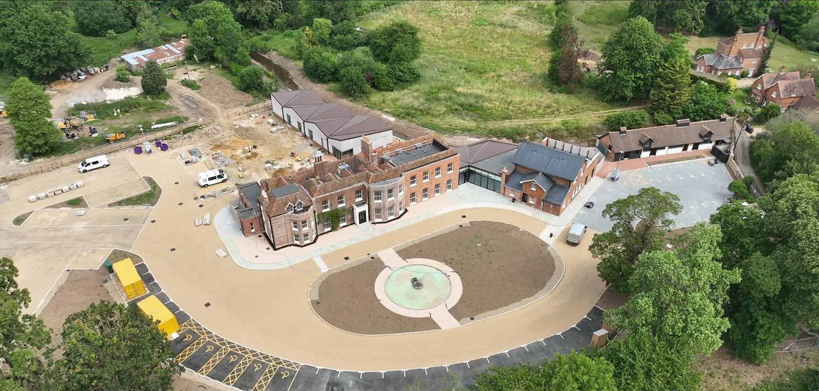 Commercial development aerial view